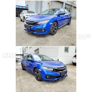 Para Honda Civic 10ª generación 2019-2021, kit de carrocería con alerón difusor y labio de parachoques delantero, pieza de modificación de labio de parachoques negro brillante - Product Image 5