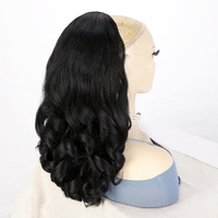 Extensions de cheveux naturels afro bouclés courts de 16 pouces, queue de cheval à cordon, en fibre haute température, bouclés et ondulés, effet Yaki