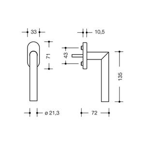Tirador de ventana HEWI XA 30 mm - Product Image 4