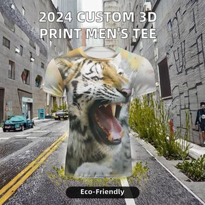 เทรนด์แฟชั่นฤดูร้อน เสื้อยืดผู้ชายลายพิมพ์นักร้องแบบส่วนตัว ปี 2026 พิมพ์ลาย 3 มิติ โลโก้สั่งทำได้ สวมใส่สบาย ระบายอากาศได้ดี ผลิตจากโพลีเอสเตอร์ 100% - Product Image 2