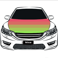 Housse de capot de voiture personnalisée en polyester arc-en-ciel pour les personnes agèn더s et gays, housse de capot élastique entièrement imprimée par sublimation pour la présentation des véhicules de la Fête de l'Orgueil
