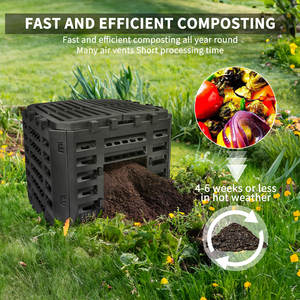 Poubelle de compostage de cuisine écologique toutes saisons Composteur de jardin extérieur Composteur de déchets 180L Poubelle de composteur de jardin en plastique - Product Image 4