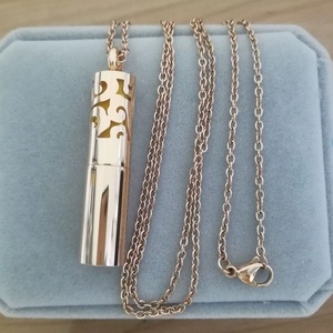 Top 316L Acier Inoxydable Aromathérapie Diffuseur Collier Unisexe Plaqué Or Géométrique Parfum Pendentif Bouteille De Parfum Collier - Product Image 3