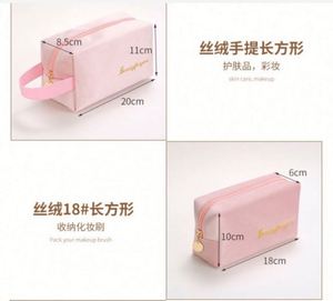 Bolsa de Maquillaje de Viaje Casual de Terciopelo y Franela, Marca Privada al por Mayor, Bolsa de Cosméticos Plegable para Mujer, Organizador - Product Image 2