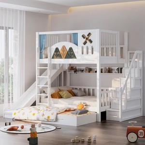 Design moderno in legno massello tavolo <span class=keywords><strong>letto</strong></span> armadio combinazione piccola unità <span class=keywords><strong>per</strong></span> bambini <span class=keywords><strong>letto</strong></span> rialzato con armadio inferiore <span class=keywords><strong>per</strong></span> uso domestico - Product Image 2