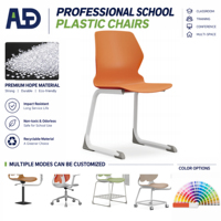 Chaise d'école empilable en plastique PP avec cadre métallique, assise interverrouillable pour auditorium et salle