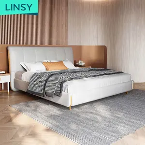 Linsy Set Tempat Tidur Kulit Nordik King Nordic Perabot Kamar Tidur Gaya Italia Penjualan Laris R292