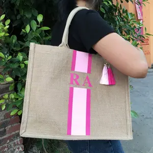 Натуральная Джутовая сумка-тоут из экологически чистого материала с индивидуальным логотипом