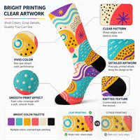 Chaussettes longues de sport personnalisées OEM, sans couture, respirantes, à séchage rapide, absorbant la transpiration, résistantes aux déchirures, en fibre de bambou imprimée