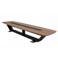 Grands Funiture - Table de conférence en bois haut de gamme, grande, moderne, rectangulaire, pour usage commercial, ensemble table et chaises pour 8 à 20 personnes