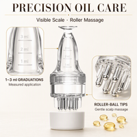 Nouveau design – Peigne applicateur de massage à bille en silicone pour huiles essentielles et médicaments – Applicateur d'huile capillaire pour cuir chevelu