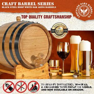 Fût à vin en bois massif 1500 ml avec robinet pour le stockage de bière et de whisky, usage domestique - Product Image 2