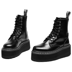 Botas cortas estilo británico con cremallera lateral - botas de trabajo ligeras con suela gruesa y elevada - Product Image 4