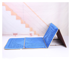 Alfombrilla de oración de viaje fácil de llevar con respaldo, plegable, acolchada gruesa para islámico Hajj Umrah, juego de regalo - Product Image 5