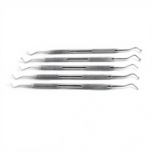 Kit de pulidores dentales manuales de doble punta de acero inoxidable para acabado de composite restaurador con mango estriado Clase I - Product Image 1