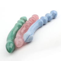 Haute qualité guérison rose quartz cristal jade sculpté massage yoni gode baguette pour les femmes