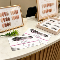 Cartes d'insertion de marque pour guide d'avis de salon de cils, en papier blanc mat imprimé double face, qualité supérieure, vente en gros