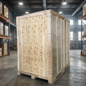 Custom Wooden Vault Foldable Heavy Duty Stackable Storage <b>Box</b> Large Cargo Container Reusable Industrial Crate Logistics - Product Image 1