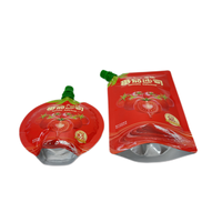Sac d'emballage en plastique de ketchup de tomate pour l'emballage liquide poche jetable en gros personnalisée de bec pour le jus