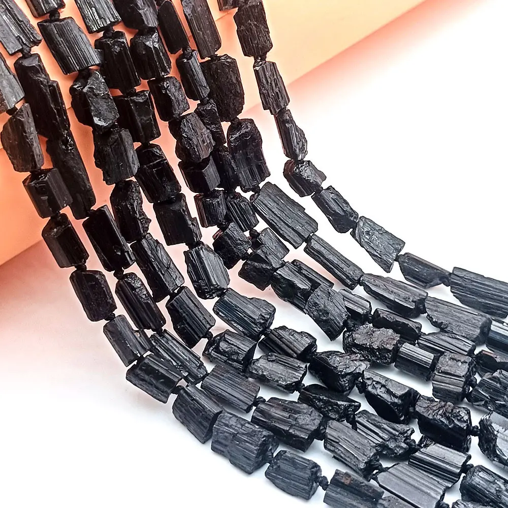 Pépite de tourmaline noire brute en gros, perles de tourmaline noire brutes en vrac de forme libre pour la fabrication de bijoux