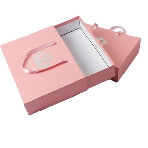 Custom logo high quality pink wedding gift box clothing gift box drawer box packaging