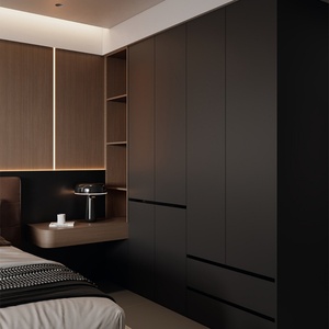 Ensemble de chambre à coucher avec armoire, table de chevet d'angle, design moderne, meubles sur mesure - Product Image 6