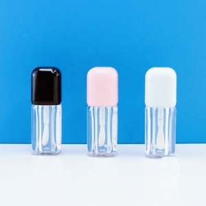 Luxury Unique Cube Lip Tint case 4ml Lip Oil Liquid Lipstick Tube square Transparent Lip <b>Gloss</b> Bottle With Big Brush - Product Image 4