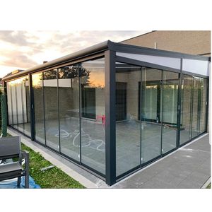 Véranda en polycarbonate Alu Profils en <span class=keywords><strong>aluminium</strong></span> Véranda avec porte coulissante en verre - Product Image 1