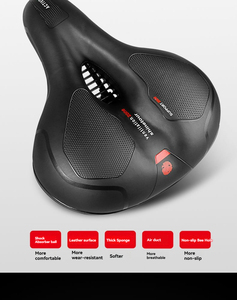 Selle de vélo imperméable à rayures réfléchissantes, vente en gros d'usine, selle de vélo épaissie à ressorts souples, selle de cyclisme confortable OEM VTT - Product Image 6