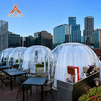 Dôme géodésique préfabriqué rond en polycarbonate PC Kawagebo Kamp (KK) 3,6 m / 11,8 pi pour hôtel Igloo 10.2 ㎡   Maison bulle de glamping