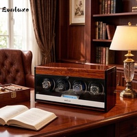 Eonluxe Boîte de rangement pour remontoir de montre mécanique en bois, finition laquée piano, contrôle par écran tactile, NOUVEAU