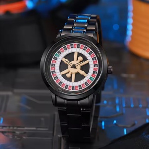 New Black <b>Playing</b> <b>Card</b> Wheel Quartz Watch Gambling Watch Dial Men's High-end Fashion Sports Watch Alloy High-quality Wholesale - Product Image 2