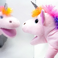 Peluche personnalisée licorne marionnette à main bébé animaux poupée éducative en peluche animal de dessin animé marionnettes à doigt jouets en peluche vente en gros