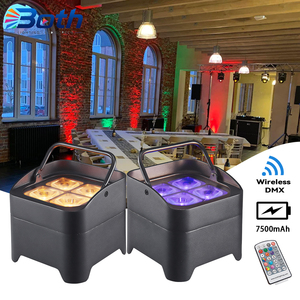 IP65 Waterproof 4x18W RGBWA UV Battery LED Uplight Wireless DMX Par Light for Outdoor Events - Product Image 1