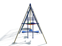 Structure de jeu A-Frame ultime en alliage pour enfants avec balançoire, trampoline et filet d'escalade - Idéale pour jardin, garderie et usage domestique