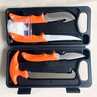 Ensemble de 4 couteaux de chasse et de pêche multifonctionnels, nouvelle arrivée, ensemble de couteaux de boucher portable, acier inoxydable