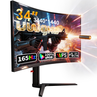 Factory 27 32 34 Inch Curved Gaming Monitor 165Hz WQHD 2K 4K IPS 1ms 100% SRGB Computer PC Desktop Gaming Display Screen