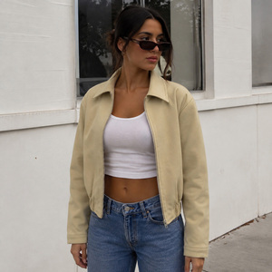 Chaqueta de otoño nueva, informal, a la moda, estilo urbano, con cuello de solapa, cierre de cremallera, manga larga, estilo vintage, elegante y versátil para mujer. - Product Image 2