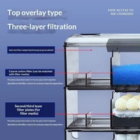 Boîte de filtration d'aquarium 3 couches, système de filtration goutte à goutte réglable, purificateur d'eau à suspendre pour aquarium, biofiltration par débordement