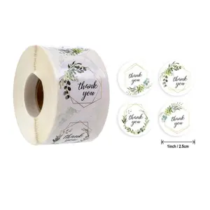 Etiquetas e embalar kawaii, 500 peças/rolo redonda artesanal natural adesivo de papelaria etiquetas e embalagem