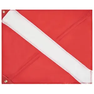 China professional hot sale high quality dive accessories polyester Oxford red and white diving flag