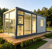 Bureau conteneur amovible avec grande fenêtre en verre pour camping, boutique, café, chantier de construction