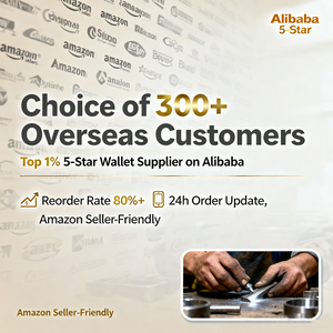 กระเป๋าสตางค์ธุรกิจแบบพับสามตอน ดีไซน์มินิมอลสุดหรู สำหรับทุกเพศ พร้อมฟังก์ชั่นป้องกัน RFID สำหรับบัตรเครดิต 35pt  พร้อมแม่เหล็กดูดบัตร และระบบดีดบัตรอัตโนมัติ - Product Image 4