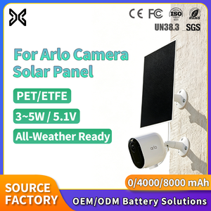 Panneau solaire en silicium monocristallin 3W/5W pour <span class=keywords><strong>Arlo</strong></span> Essential Ultra Series Go 2 Pro 3/4/5S/6/6 XL, câble étanche IP65 de 4m - Product Image 1