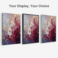 Peinture à l'huile peinte à la main, abstraite violette, à la spatule, sur toile, art mural, pour hôtel, vente en gros, galerie, taille personnalisable