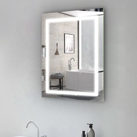 Bathnologie Nouveau Design Simple Smart Led Mirror Salle de Bain Vanité Led Miroirs de Bain avec Lumière Argent Design Graphique Moderne Rectangle