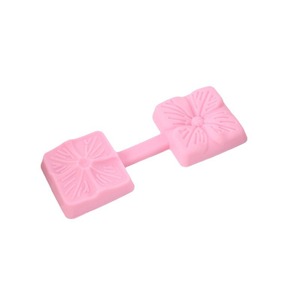 Square Five Petal Flower <b>Silicone</b> Mold Pink Double Sided Embossing <b>Baking</b> Tool Cake Decorating Mold - Product Image 1