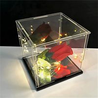 Boîte à cartes de mariage en acrylique 8x4x4 pouces avec serrure, boîte à cartes cadeaux DIY pour réception de mariage, avec guirlande lumineuse et stylo, boîtes en acrylique