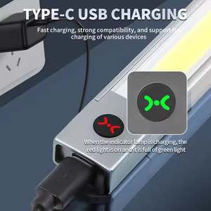 Mini puntero LED recargable, bolígrafo con Zoom, linterna con lámpara de advertencia roja de emergencia, función de Clip de escala magnética - Product Image 3