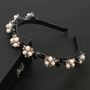 Bandeau pour cheveux avec clip pour femmes et enfants, style baroque, double couche, frange, perles, strass, <span class=keywords><strong>bricolage</strong></span>, tresseuse <span class=keywords><strong>de</strong></span> cheveux, bandeau pour maquillage - Product Image 6